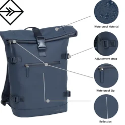 New Rebels William Riverside Altrosa 19L Rucksack Wasserabweisend Laptop15.6