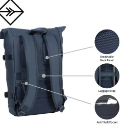 New Rebels William Riverside Altrosa 19L Rucksack Wasserabweisend Laptop15.6