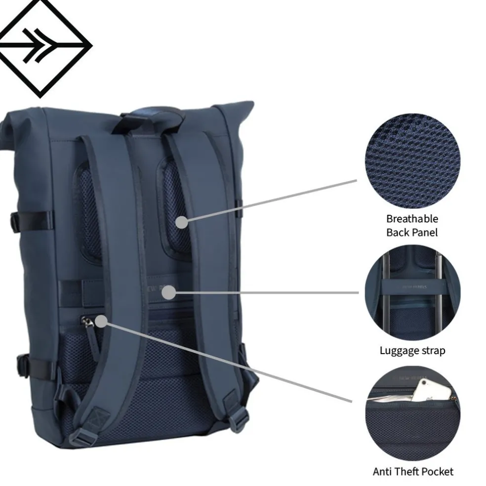 New Rebels William Riverside Marineblau 19L Rucksack Wasserabweisend Laptop15.6"